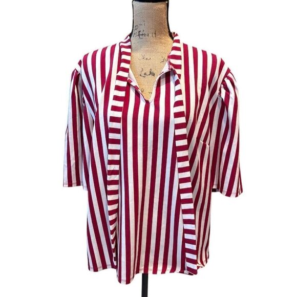 New York & Company Tops - *3/$15 New York & Company Women's XXL Striped Short Sleeve Blouse Casual